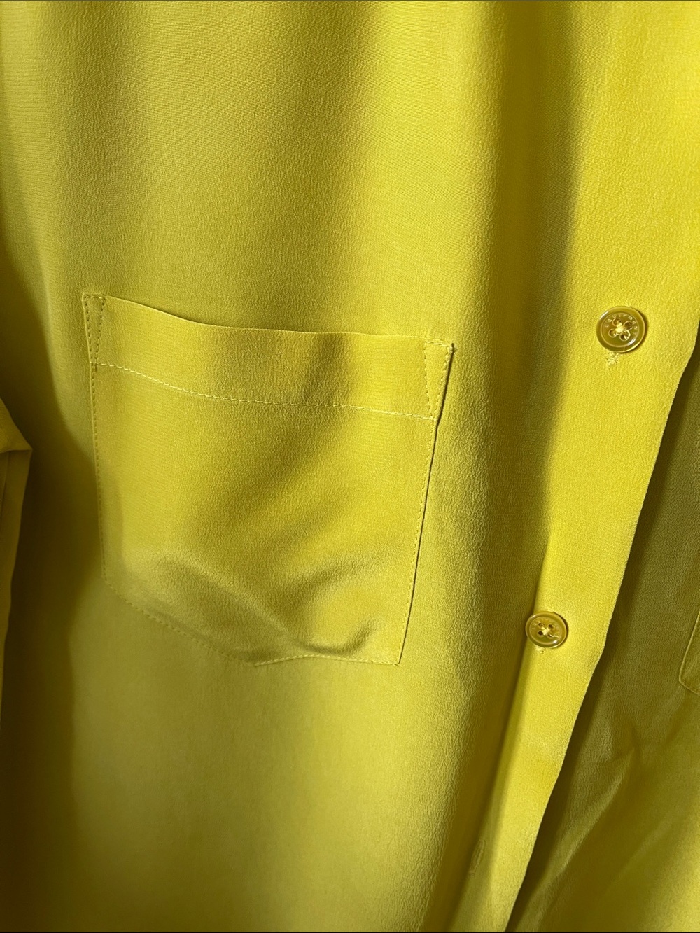 New Equipment mustard Yellow Silk Button-Down Shirt - Picture 7 of 7